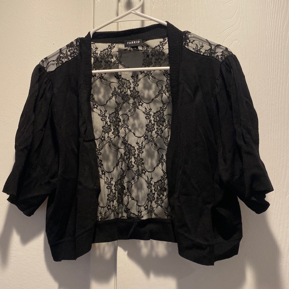 Black lace shirt sweater